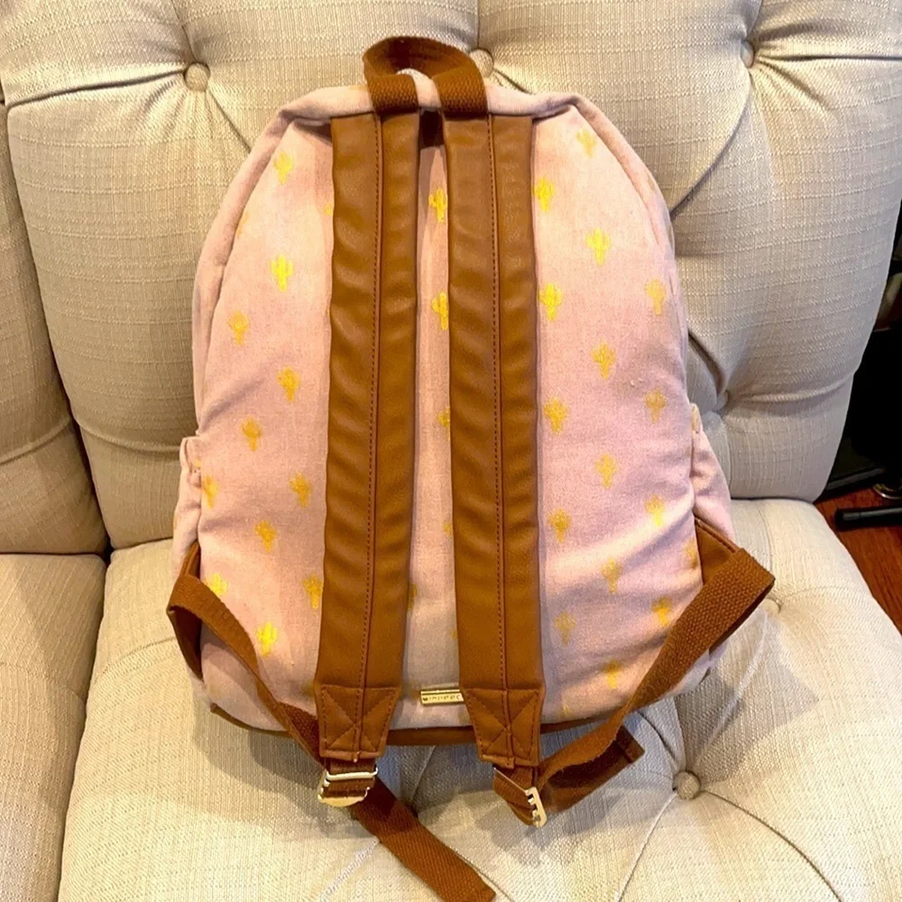 Madden Girl Pink Backpack w/Gold Cactus Design